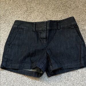 LOFT Black Denim Cuffed Jean Shorts